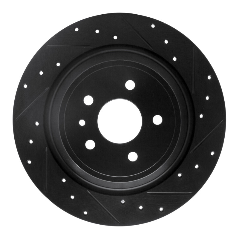 Ford Escape Brake Rotor (1) - Rear Right - R1 Concepts - Drilled & Slotted - Black - `13-`20